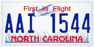 NC license plate AAI1544