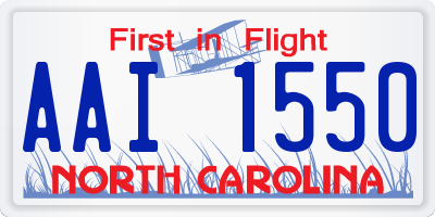 NC license plate AAI1550