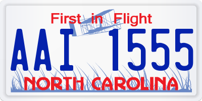 NC license plate AAI1555