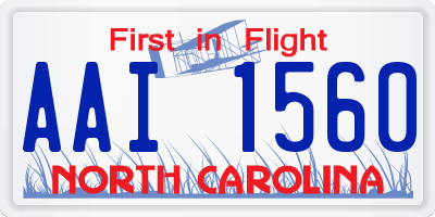 NC license plate AAI1560