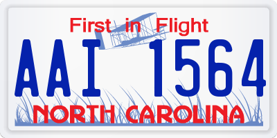NC license plate AAI1564