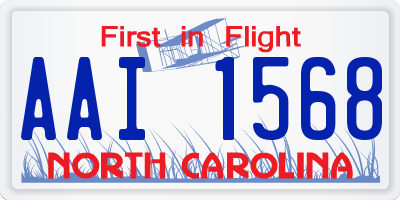 NC license plate AAI1568