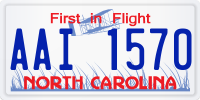 NC license plate AAI1570