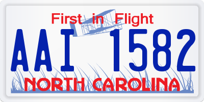 NC license plate AAI1582