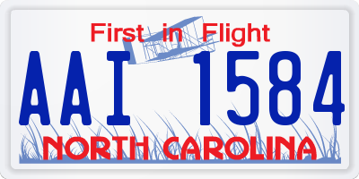 NC license plate AAI1584
