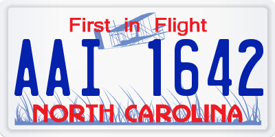NC license plate AAI1642