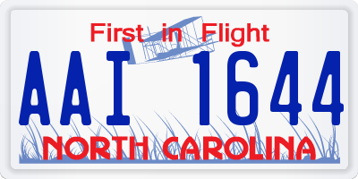 NC license plate AAI1644