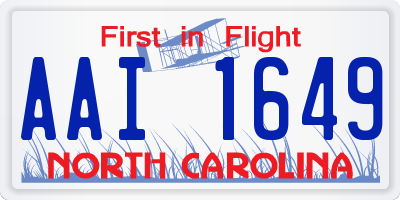NC license plate AAI1649