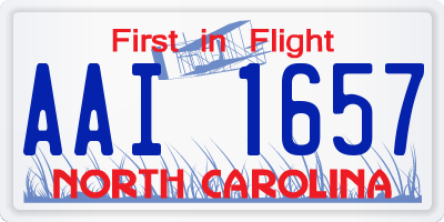 NC license plate AAI1657