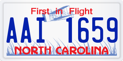NC license plate AAI1659