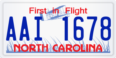 NC license plate AAI1678
