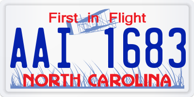 NC license plate AAI1683