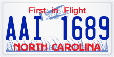 NC license plate AAI1689