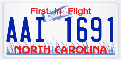 NC license plate AAI1691