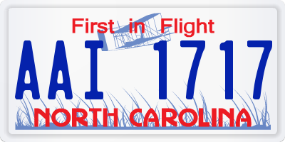 NC license plate AAI1717