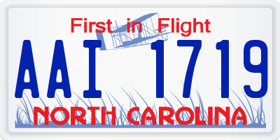 NC license plate AAI1719
