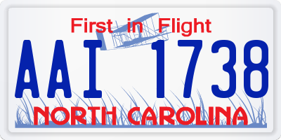NC license plate AAI1738