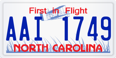NC license plate AAI1749