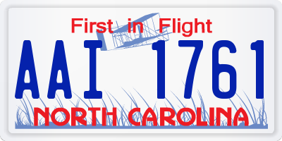 NC license plate AAI1761