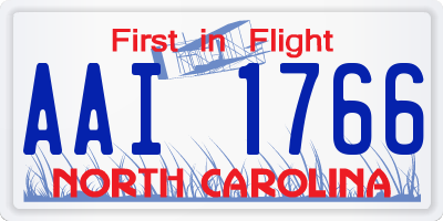 NC license plate AAI1766