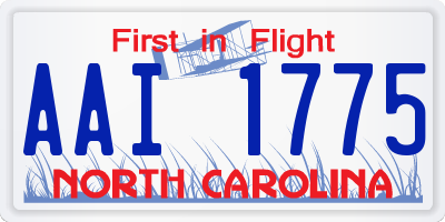 NC license plate AAI1775