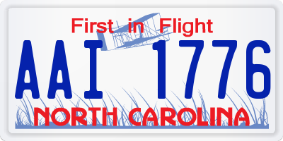 NC license plate AAI1776