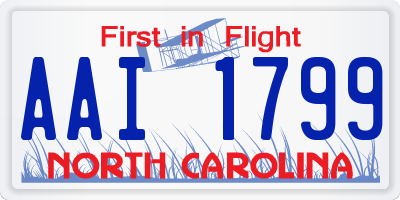 NC license plate AAI1799
