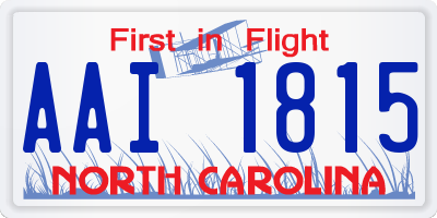 NC license plate AAI1815