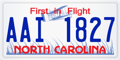 NC license plate AAI1827