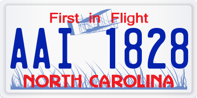 NC license plate AAI1828