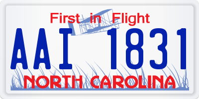 NC license plate AAI1831