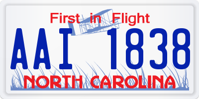 NC license plate AAI1838