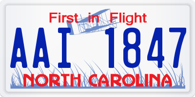 NC license plate AAI1847