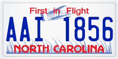 NC license plate AAI1856