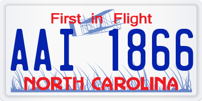 NC license plate AAI1866