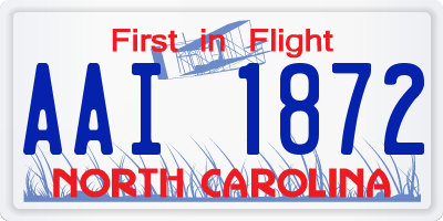 NC license plate AAI1872