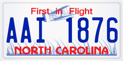 NC license plate AAI1876