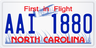 NC license plate AAI1880