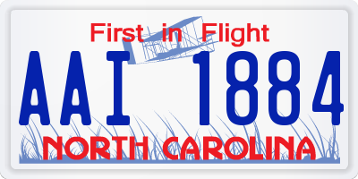 NC license plate AAI1884