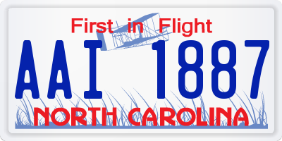 NC license plate AAI1887