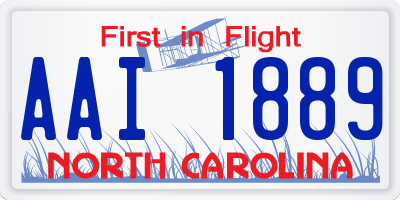 NC license plate AAI1889