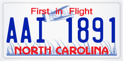 NC license plate AAI1891