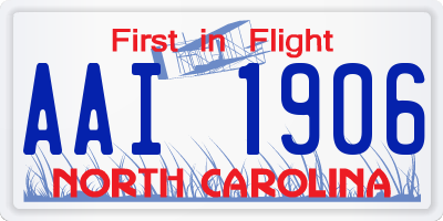 NC license plate AAI1906