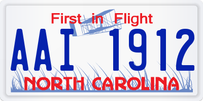 NC license plate AAI1912