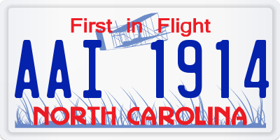 NC license plate AAI1914