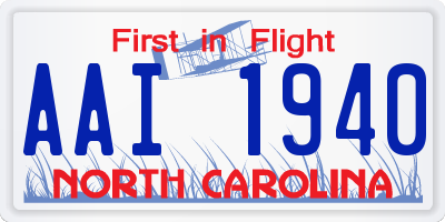 NC license plate AAI1940