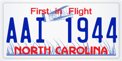 NC license plate AAI1944