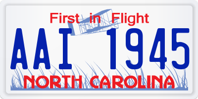 NC license plate AAI1945
