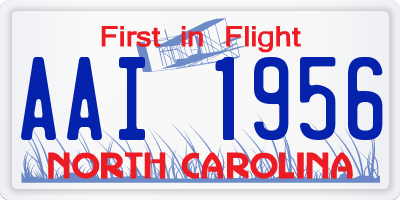 NC license plate AAI1956