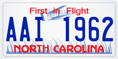 NC license plate AAI1962